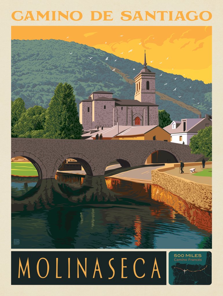 Camino De Santiago Trail: 11 Molinaseca - Canvas - Artwork