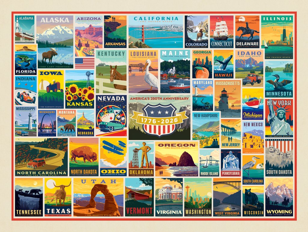 250th Anniversary USA: Collage - Art Print - Artwork