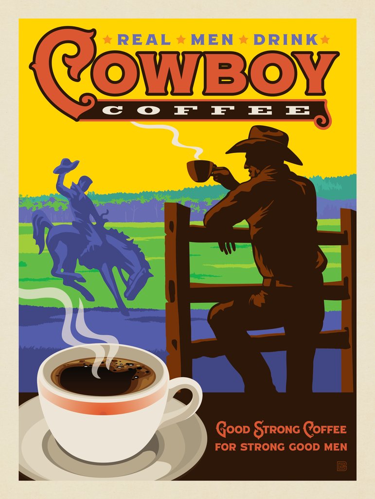Cowboy Coffee Co. - Canvas - Artwork