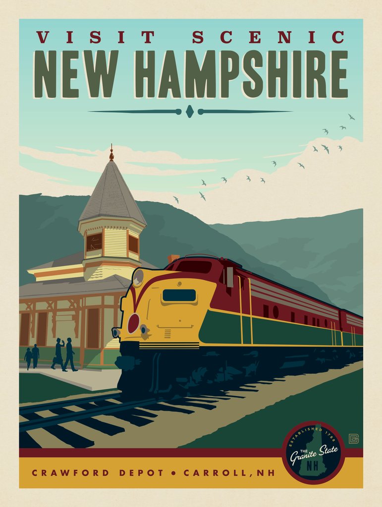 New Hampshire - Metal Sign - Artwork