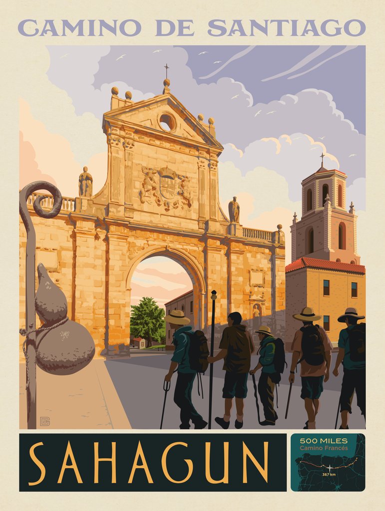 Camino De Santiago Trail: 09 Sahagún - Postcards - Artwork