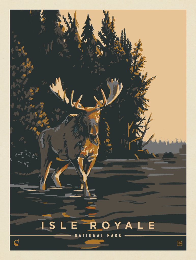 Isle Royale National Park: Chocolate Moose - Art Print - Artwork