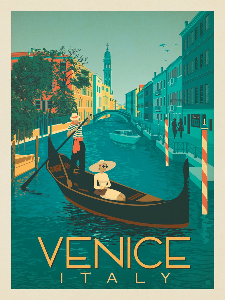 Italy: Venice Gondola Ride - Notecards - Artwork