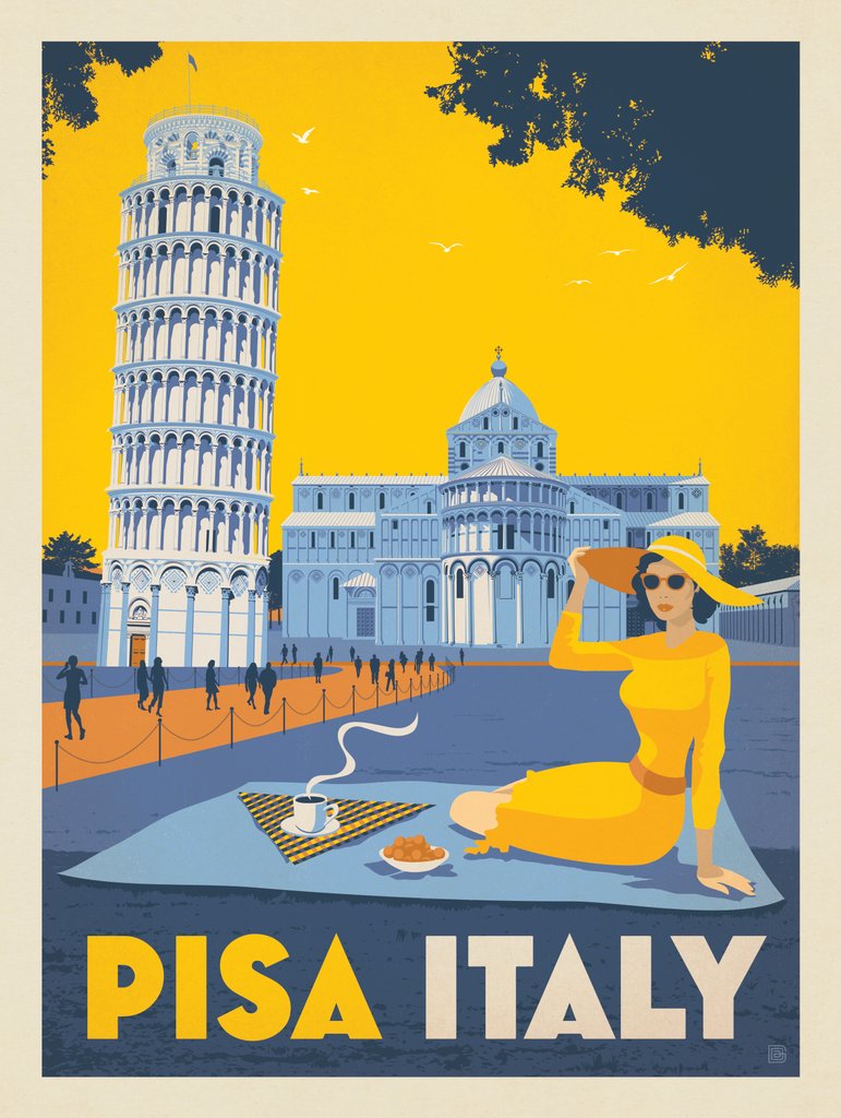 Italy: Coffee in Pisa - Art Print - Artwork