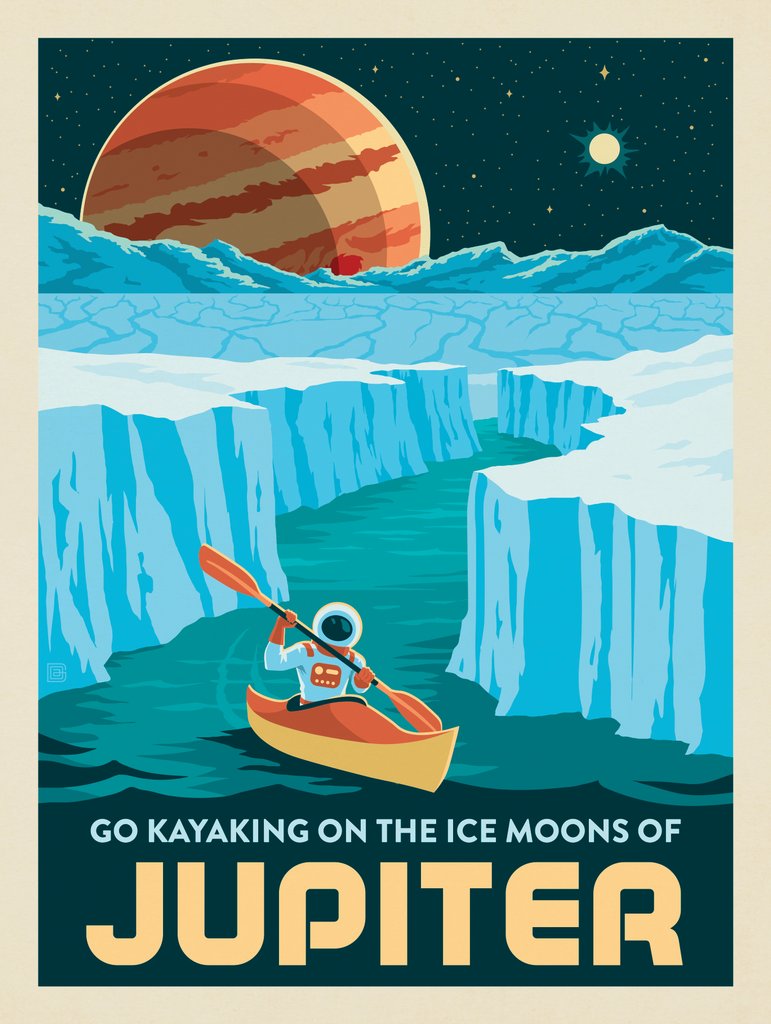 Jupiter: Kayaking On The Moons Of Jupiter - Postcards - Artwork