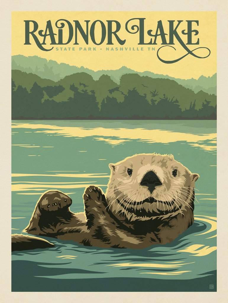 Radnor Lake: Otter - Canvas - Artwork