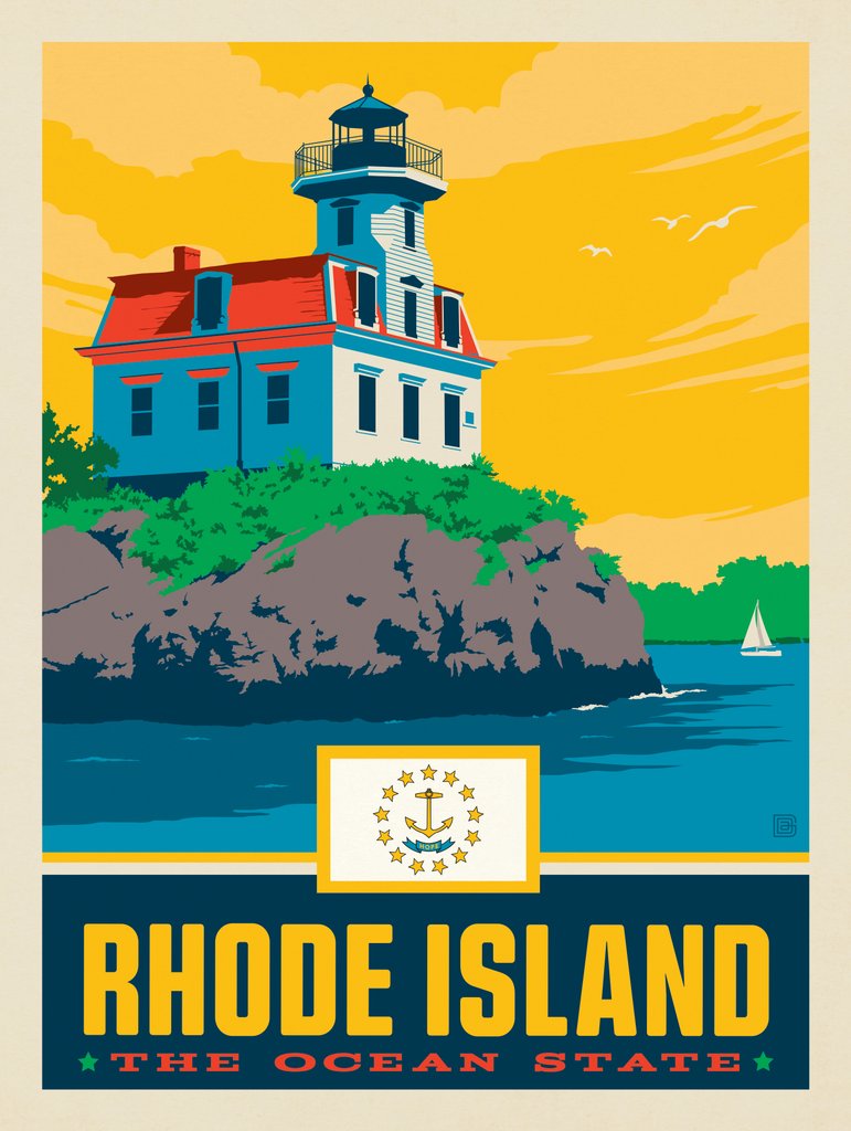 Rhode Island State Pride - Postcards - Artwork