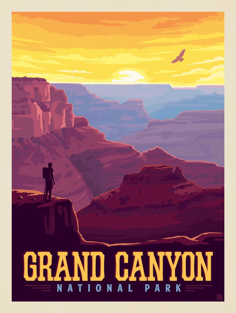 Grand Canyon National Park: Sunset Splendor - Canvas - Artwork