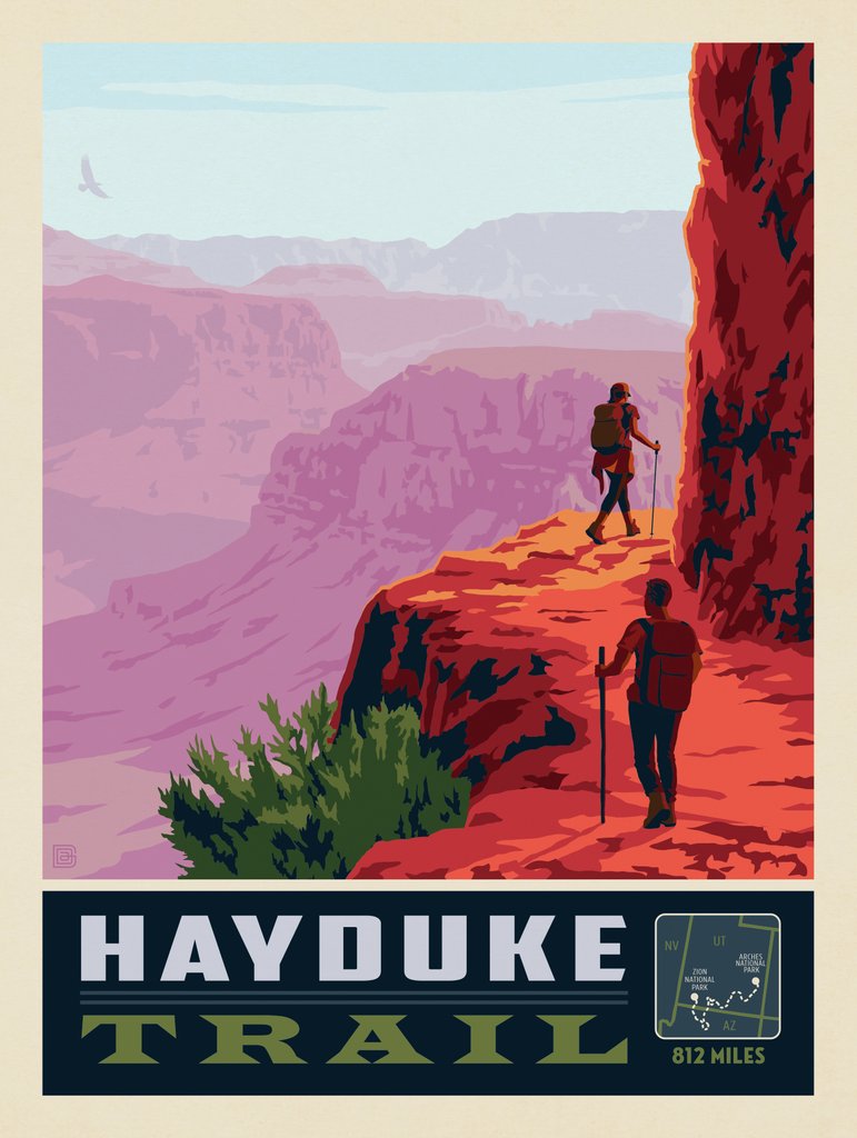American Hiking Trails: Hayduke Trail - Notecards - Artwork