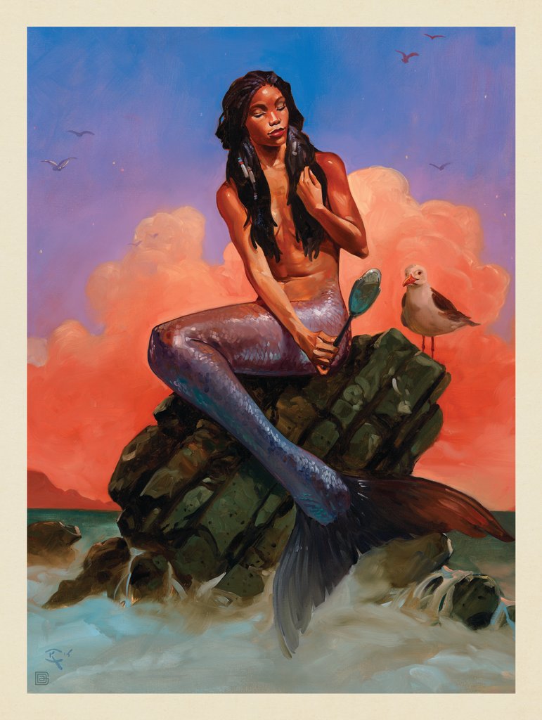 Mermaid: Mirror Gazing - Notecards - Artwork