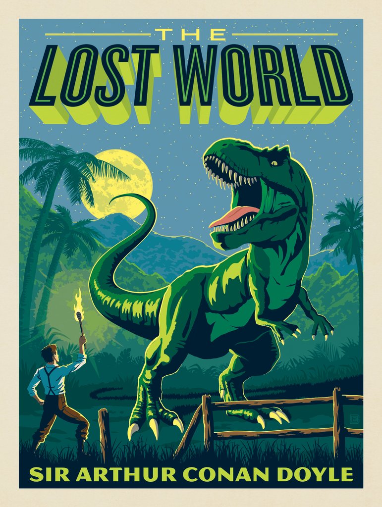 The Lost World: Sir Arthur Conan Doyle - Metal Sign - Artwork