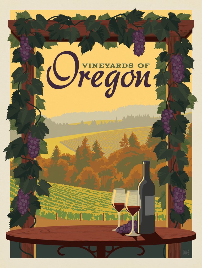 Oregon Vineyards - Postcards - Artwork