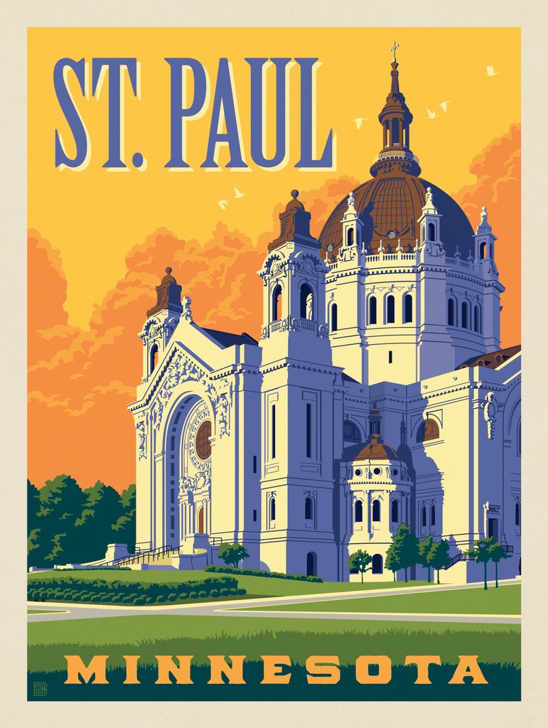 Saint Paul, Minnesota - Metal Sign - Artwork