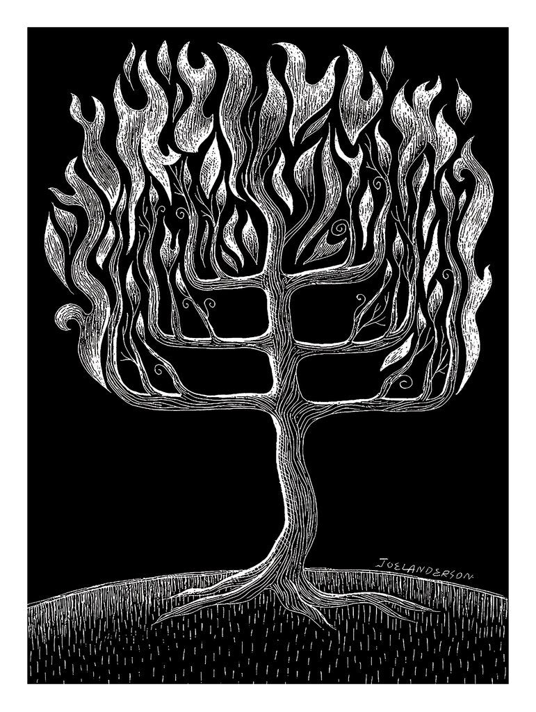 Scratchboard: Burning Bush - Postcards - Artwork