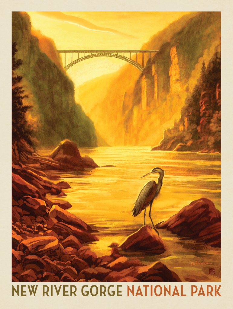 New River Gorge National Park: Daybreak - Metal Sign - Artwork
