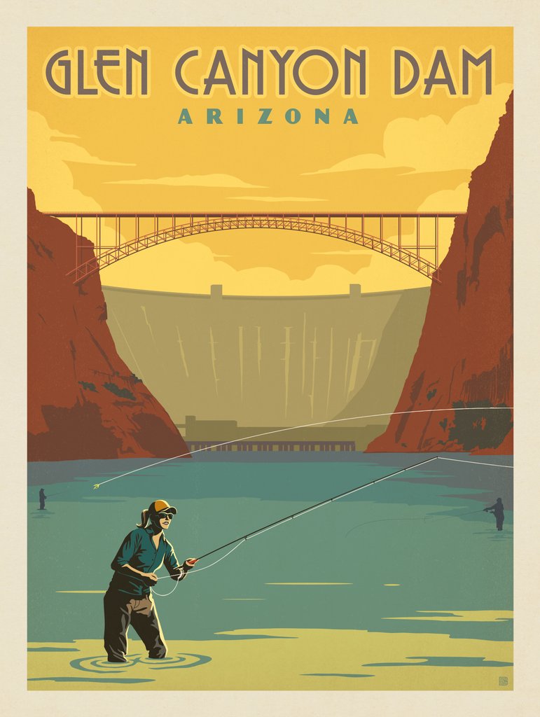 Glen Canyon Dam, Arizona - Notecards - Artwork