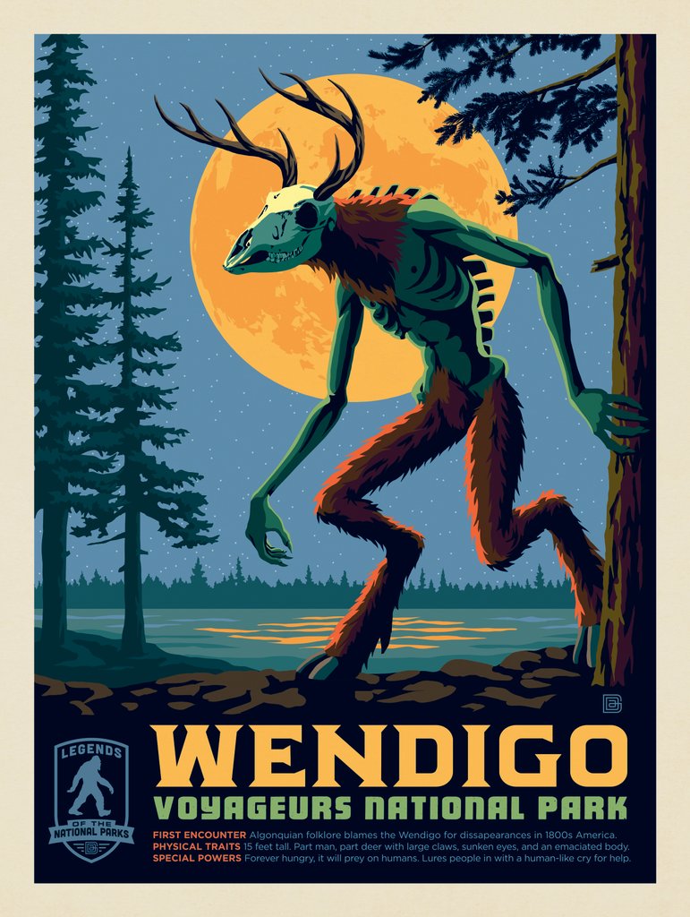 Legends Of The National Parks: Voyageurs' The Wendigo - Art Print - Artwork