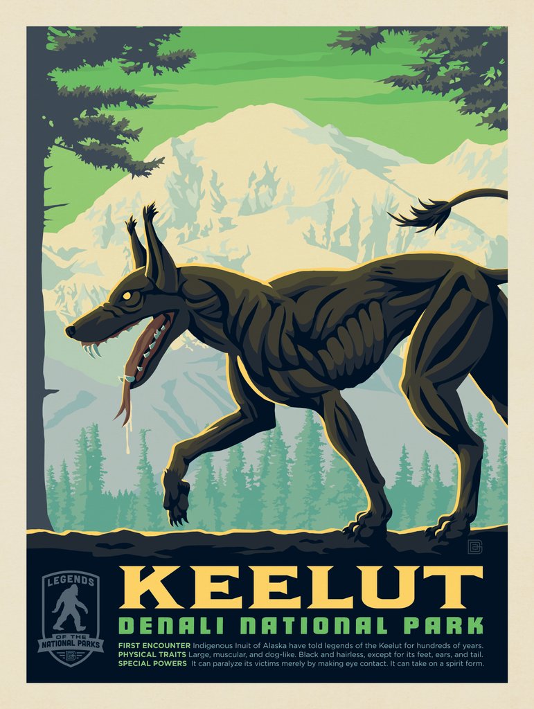 Legends Of The National Parks: Denali's Keelut - Postcards - Artwork