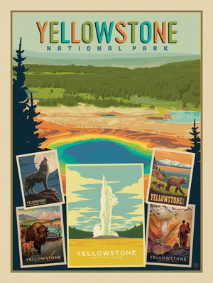 Yellowstone National Park: Collage Print