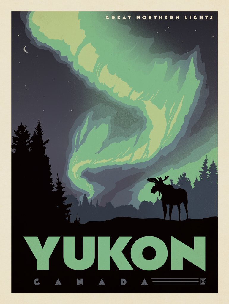 Canada: Yukon-Great Northern Lights - Notecards - Artwork