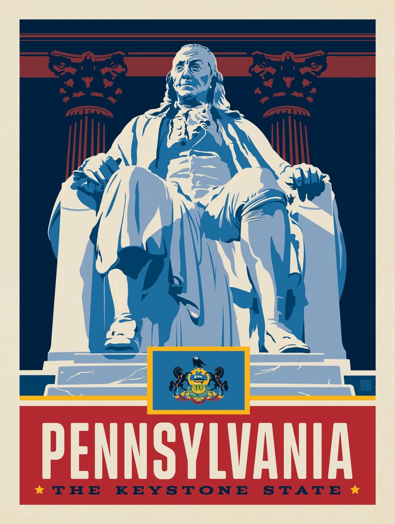 Pennsylvania State Pride - Metal Sign - Artwork