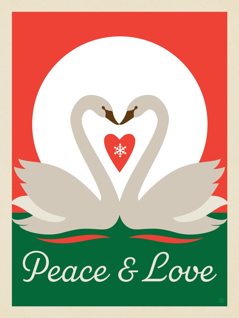 Peace And Love (Swans) - Canvas - Artwork