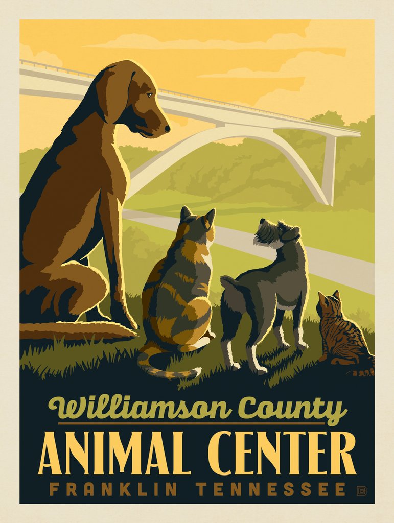 Williamson County Animal Shelter Fundraising Poster - Art Print - Artwork