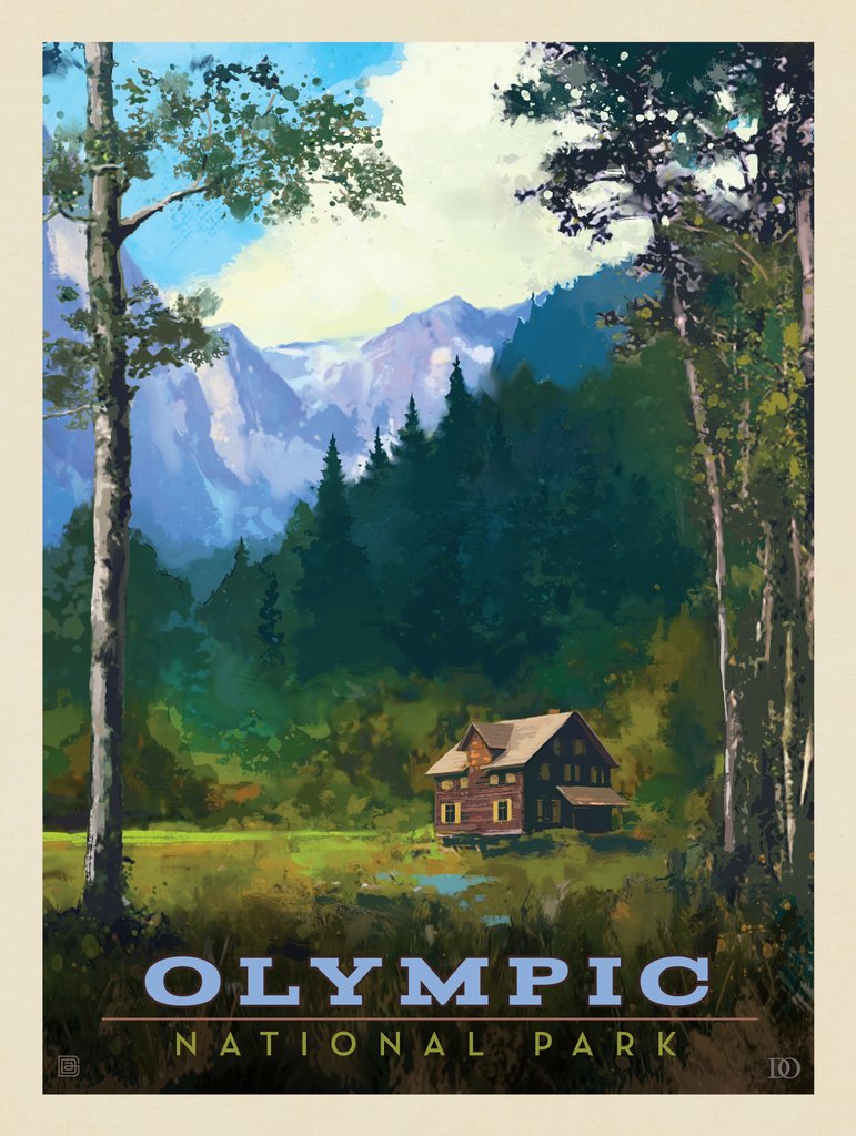 Olympic National Park: Enchanted Valley Chalet - Metal Sign - Artwork