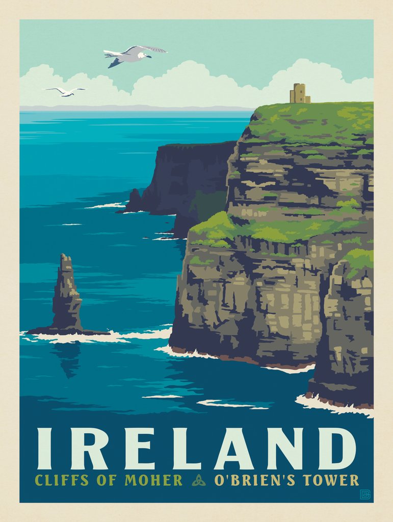 Ireland: Cliffs Of Moher—O'Brien's Castle - Notecards - Artwork