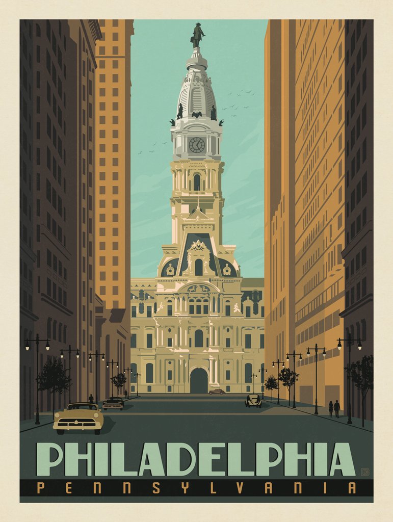Philadelphia: City Hall - Metal Sign - Artwork