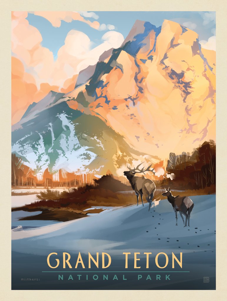 Grand Teton National Park: Winter Hush - Canvas - Artwork