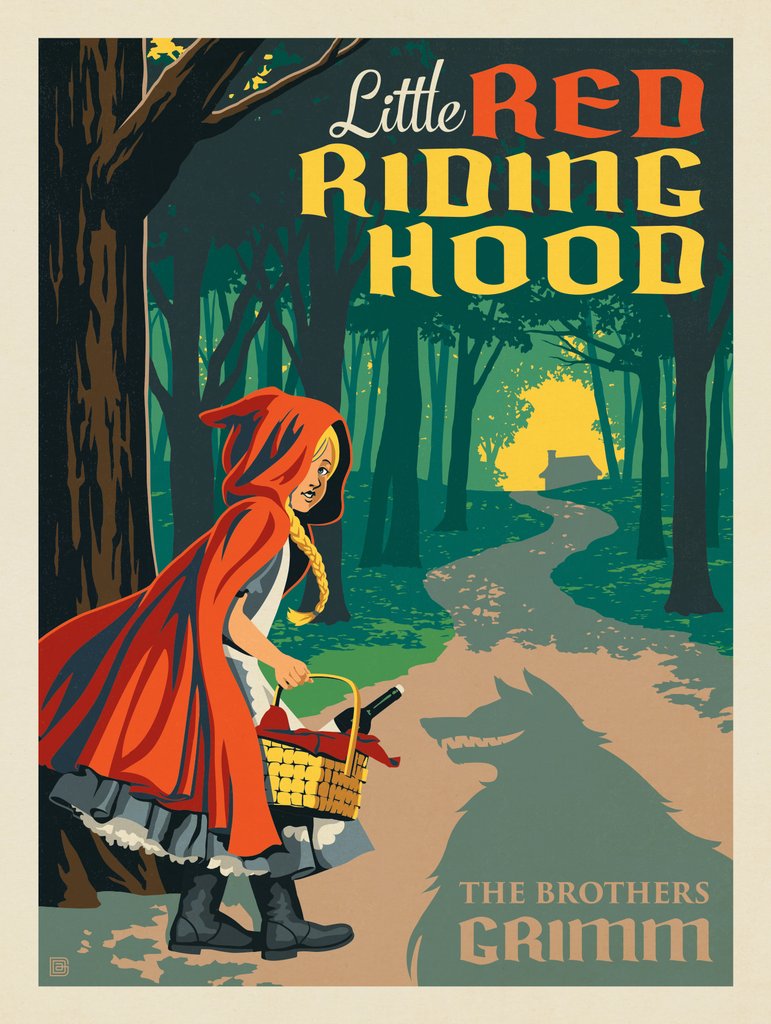 Little Red Riding Hood: The Brothers Grimm - Notecards - Artwork