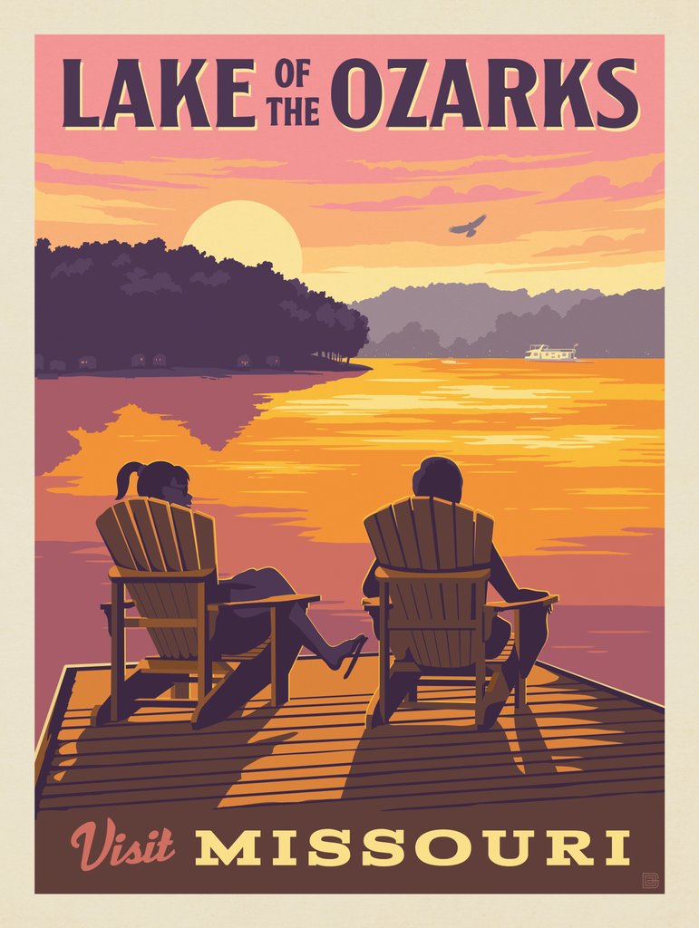 MO—Visit Missouri: Lake Of The Ozarks - Postcards - Artwork