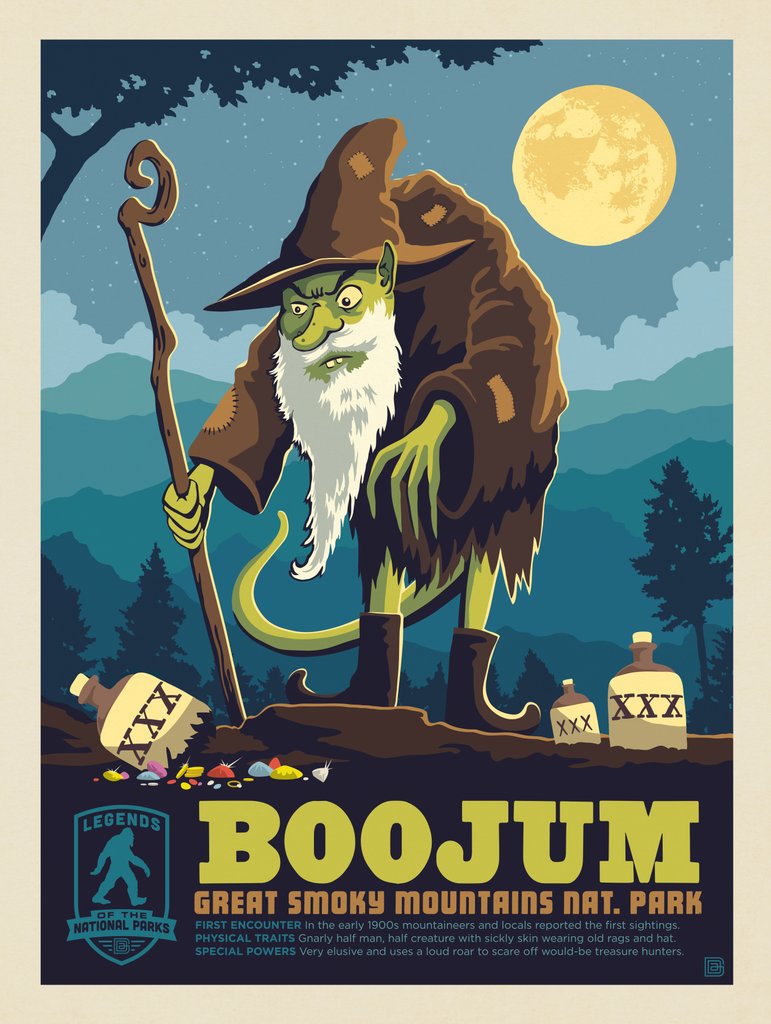 Legends Of The National Parks: Great Smoky Mountain's Boojum - Postcards - Artwork
