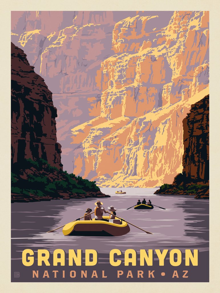 Grand Canyon National Park: River Rafting - Notecards - Artwork