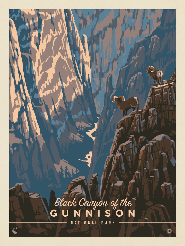 Black Canyon Of The Gunnison National Park: Surefooted - Notecards - Artwork