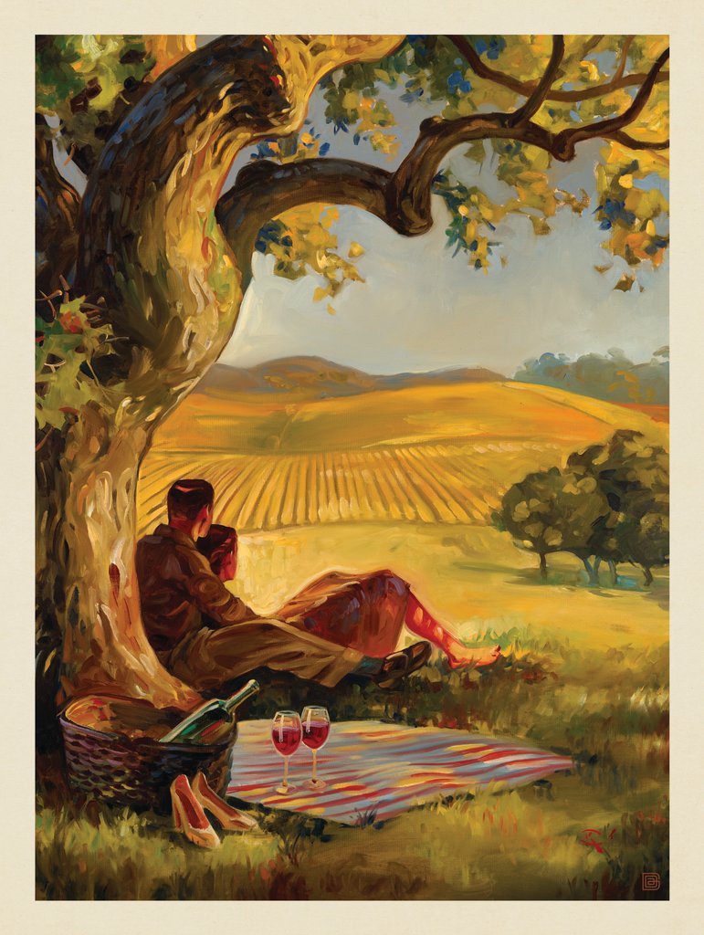 Oil Painting: Wine Country - Art Print - Artwork