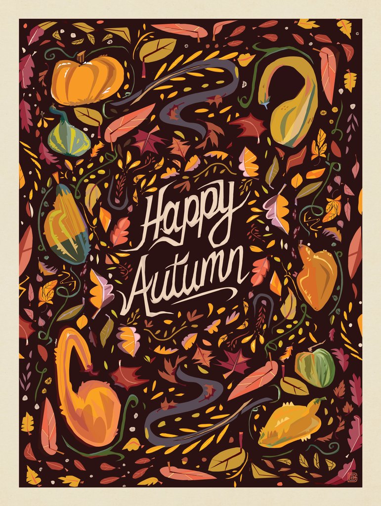 A Greeting Card: Season 4-Happy Autumn - Notecards - Artwork