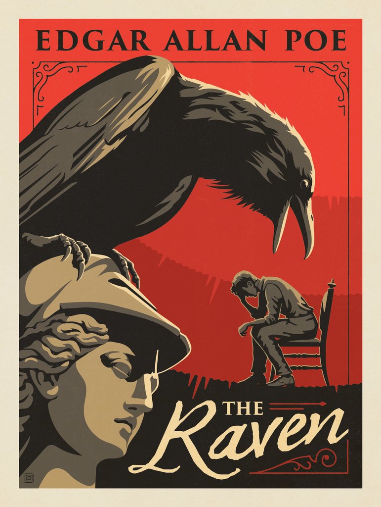 The Raven: Edgar Allan Poe - Art Print - Artwork