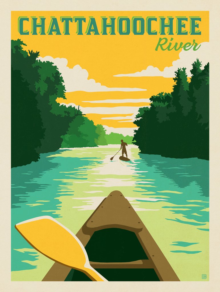 Chattahoochee River, Georgia - Metal Sign - Artwork
