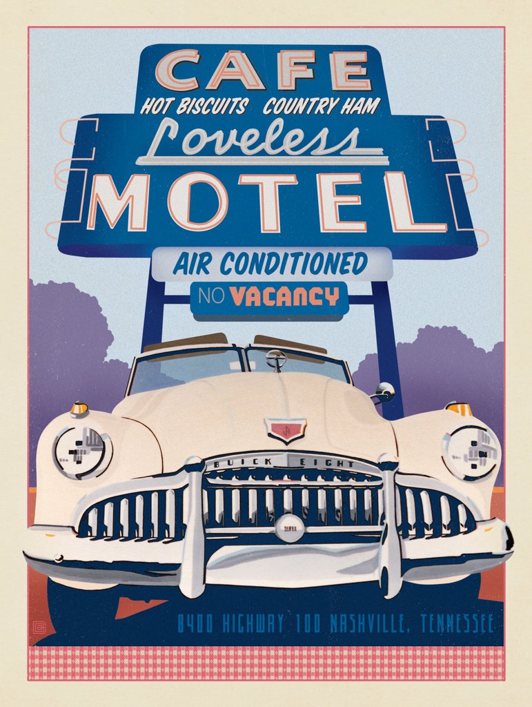 Loveless Cafe - Metal Sign - Artwork