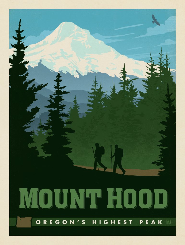 Mount Hood, Oregon - Postcards - Artwork