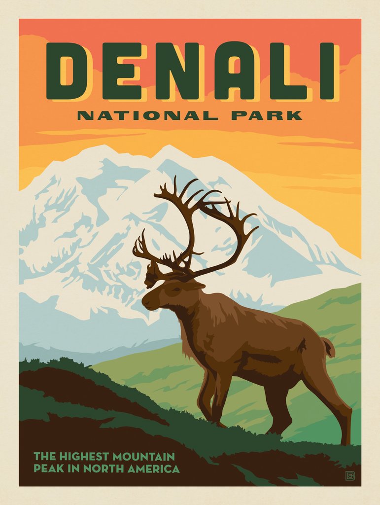 Denali National Park: Caribou - Notecards - Artwork