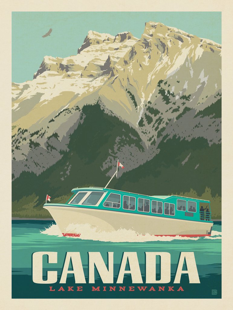 Canada: Lake Minnewanka, Banff - Art Print - Artwork