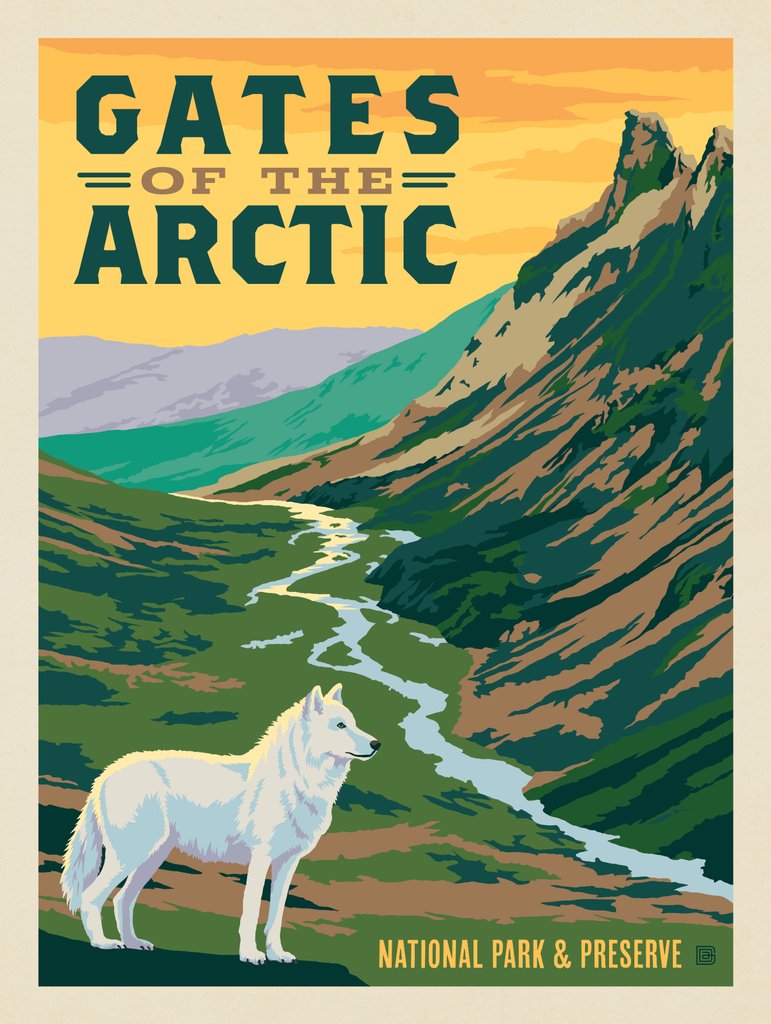 Gates of the Arctic National Park: Wolf - Postcards - Artwork