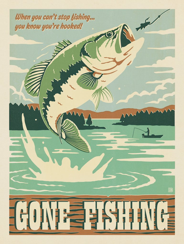 Gone Fishing - Art Print - Artwork