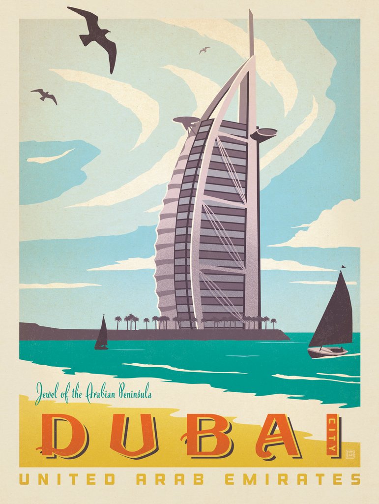 United Arab Emirates: Dubai - Metal Sign - Artwork