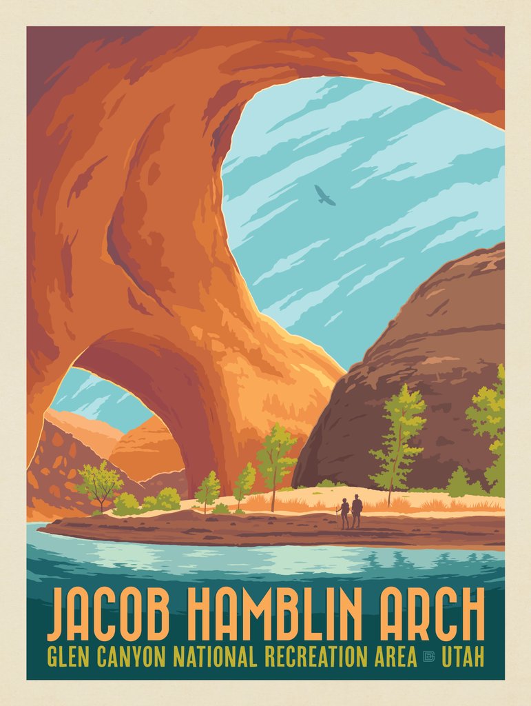 Jacob Hamblin Arch, Utah - Postcards - Artwork