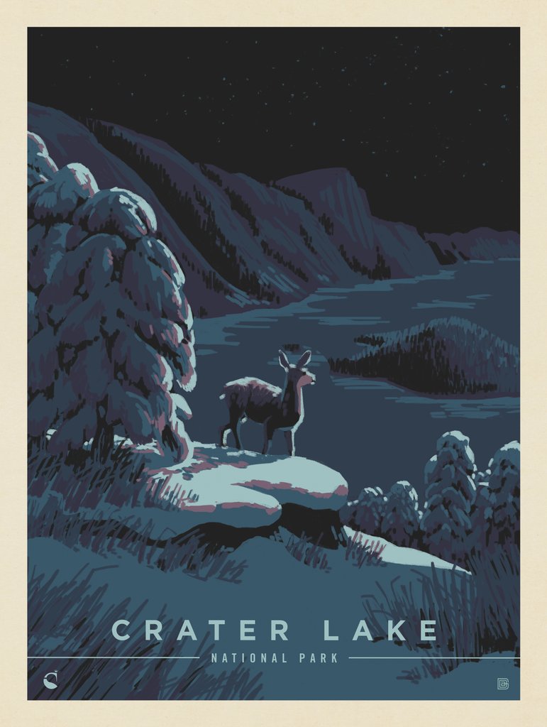 Crater Lake National Park: Star Light - Notecards - Artwork