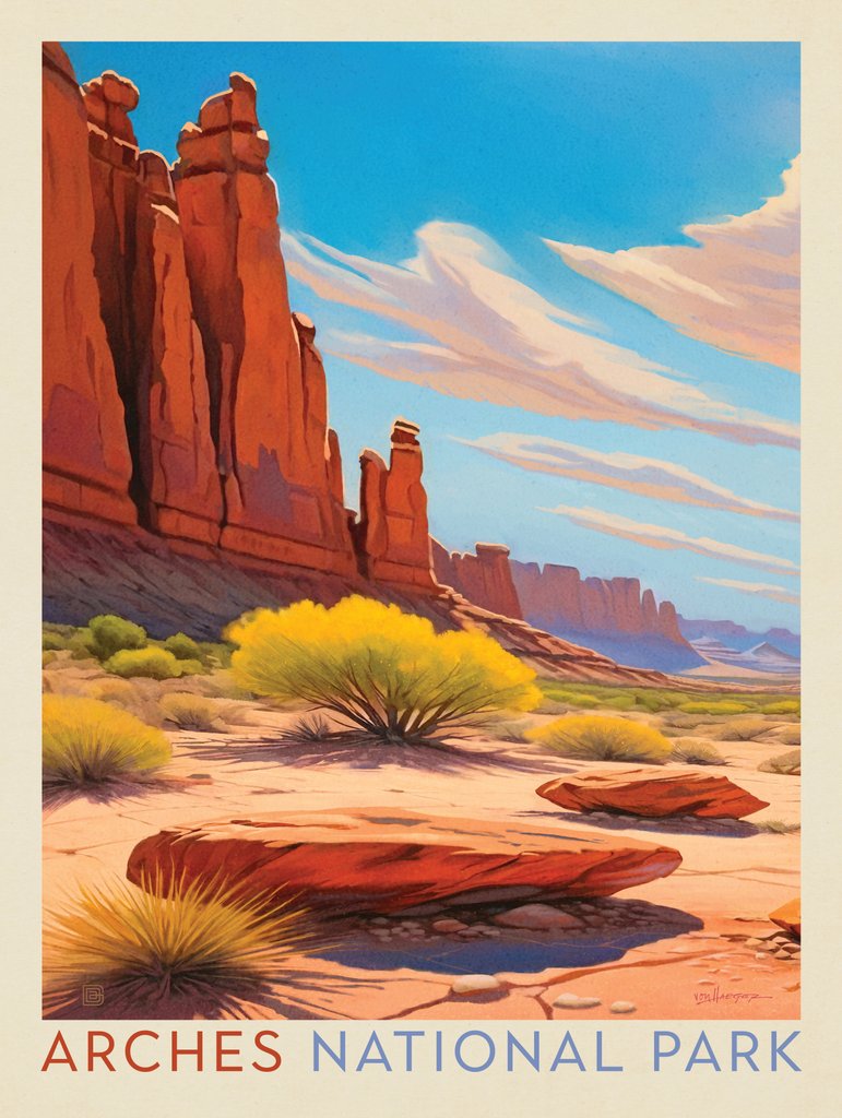 Arches National Park: Park Avenue Trailhead - Canvas - Artwork